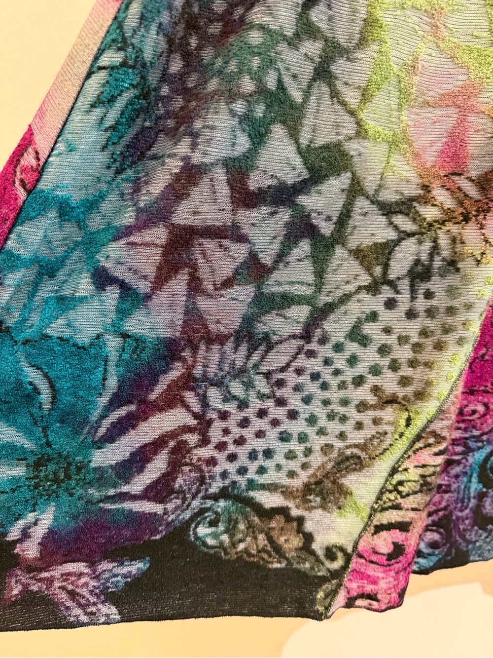NWT Shana Long-Sleeve V-Neck Floral Abstract Midi Dress in Multicolor‎ large - Picture 3 of 12